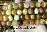 CAA4143 15.5 inches 14mm pumpkin line agate beads wholesale