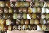 CAA4148 15.5 inches 10*13mm rondelle line agate beads wholesale