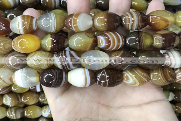 CAA4161 15.5 inches 13*18mm rice line agate beads wholesale