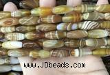 CAA4165 15.5 inches 8*20mm rice line agate beads wholesale