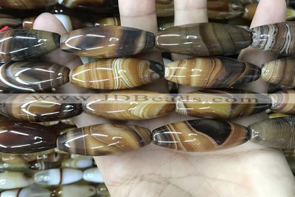 CAA4169 15.5 inches 14*40mm rice line agate beads wholesale