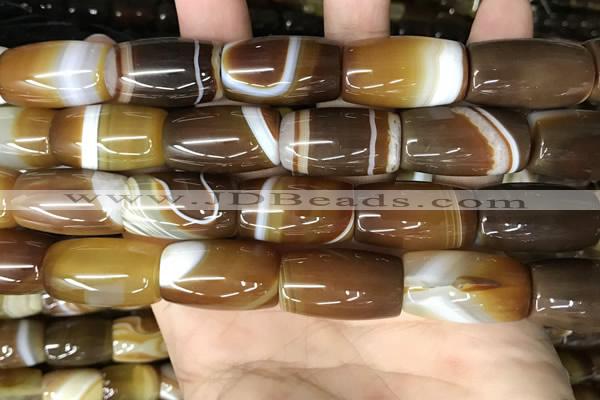 CAA4189 15.5 inches 15*25mm drum line agate gemstone beads