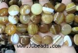 CAA4205 15.5 inches 16mm flat round line agate beads wholesale