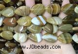 CAA4221 15.5 inches 18*25mm flat teardrop line agate beads wholesale