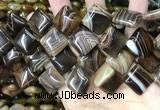 CAA4235 15.5 inches 18*18mm diamond line agate beads wholesale