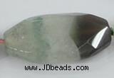 CAA426 15.5 inches 27*53mm faceted oval agate druzy geode beads