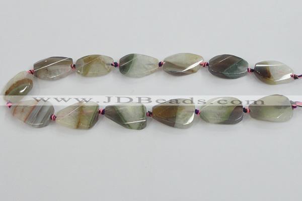 CAA427 22*30mm faceted & twisted teardrop agate druzy geode beads