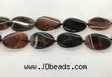 CAA4305 15.5 inches 30*40mm twisted oval line agate beads