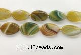 CAA4306 15.5 inches 32*40mm twisted oval line agate beads