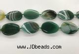 CAA4307 15.5 inches 30*40mm twisted oval line agate beads