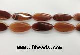 CAA4311 15.5 inches 25*50mm twisted oval line agate beads