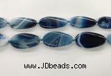 CAA4312 15.5 inches 25*45mm twisted oval line agate beads