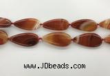 CAA4330 15.5 inches 25*50mm flat teardrop line agate beads