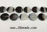 CAA4350 15.5 inches 25mm flat round agate druzy geode beads