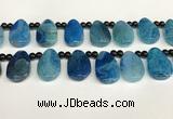 CAA4364 Top drilled 20*30mm freeform dragon veins agate beads