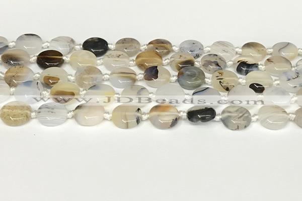 CAA4384 15.5 inches 14mm flat round Montana agate beads