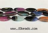 CAA4409 15.5 inches 20*40mm flat round agate druzy geode beads