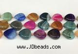 CAA4410 15.5 inches 20*20mm flat teardrop agate druzy geode beads