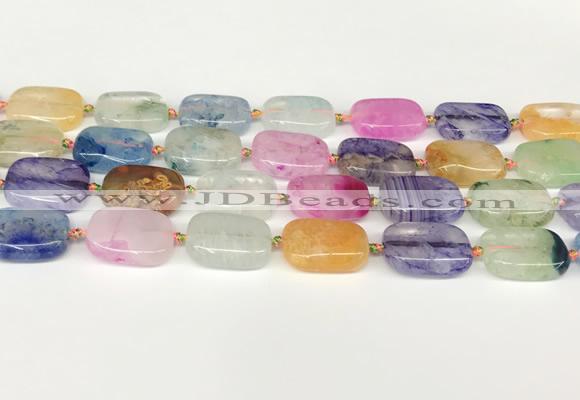 CAA4415 15.5 inches 15*20mm rectangle agate druzy geode beads