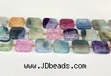 CAA4423 15.5 inches 20*20mm square agate druzy geode beads