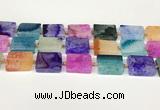 CAA4427 15.5 inches 15*20mm rectangle agate druzy geode beads