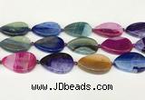 CAA4432 15.5 inches 25*35mm flat teardrop agate druzy geode beads