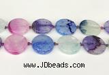 CAA4434 15.5 inches 30mm flat round agate druzy geode beads