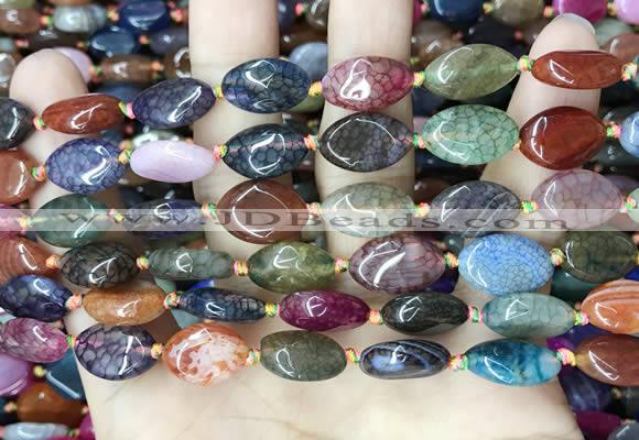 CAA4449 15.5 inches 10*14mm marquise dragon veins agate beads