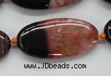 CAA446 15.5 inches 20*40mm oval agate druzy geode gemstone beads