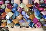 CAA4470 15.5 inches 12*12mm diamond dragon veins agate beads