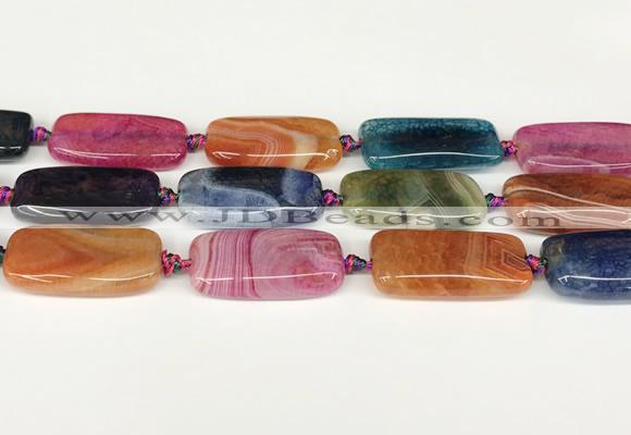 CAA4506 15.5 inches 13*30mm rectangle dragon veins agate beads