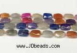 CAA4524 15.5 inches 13*18mm faceted rectangle dragon veins agate beads