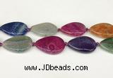 CAA4532 15.5 inches 25*35mm flat teardrop dragon veins agate beads