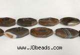 CAA4554 15.5 inches 22*42mm octagonal banded agate beads wholesale