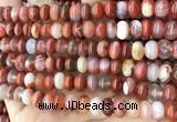 CAA4562 15.5 inches 6*8mm - 6*9mm rondelle south red agate beads