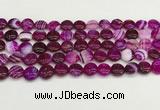 CAA4582 15.5 inches 10mm flat round banded agate beads wholesale