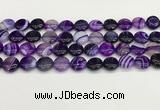 CAA4589 15.5 inches 12mm flat round banded agate beads wholesale