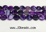 CAA4621 15.5 inches 20mm flat round banded agate beads wholesale