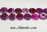 CAA4630 15.5 inches 25mm flat round banded agate beads wholesale