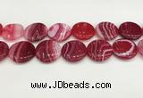 CAA4639 15.5 inches 30mm flat round banded agate beads wholesale