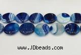 CAA4641 15.5 inches 30mm flat round banded agate beads wholesale