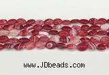 CAA4648 15.5 inches 10*14mm oval banded agate beads wholesale