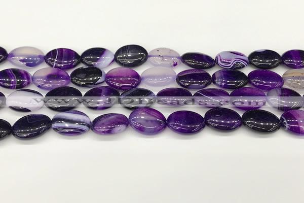 CAA4654 15.5 inches 12*16mm oval banded agate beads wholesale