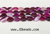 CAA4655 15.5 inches 12*16mm oval banded agate beads wholesale