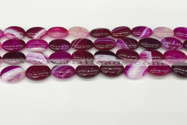 CAA4655 15.5 inches 12*16mm oval banded agate beads wholesale