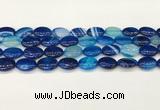 CAA4658 15.5 inches 12*16mm oval banded agate beads wholesale