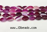 CAA4663 15.5 inches 13*18mm oval banded agate beads wholesale