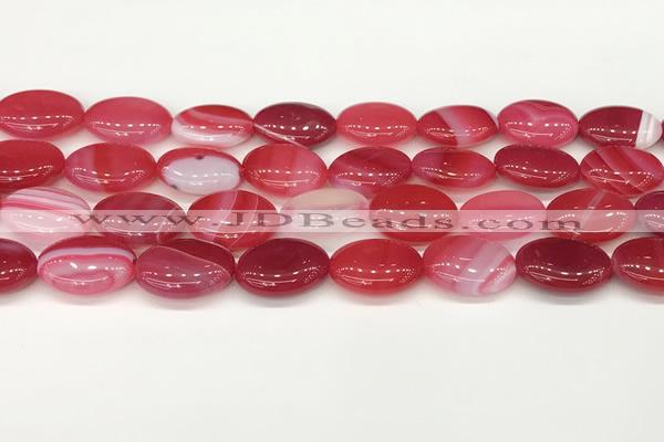 CAA4664 15.5 inches 13*18mm oval banded agate beads wholesale