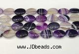 CAA4670 15.5 inches 15*20mm oval banded agate beads wholesale