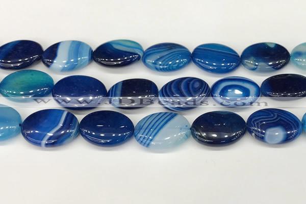 CAA4682 15.5 inches 18*25mm oval banded agate beads wholesale